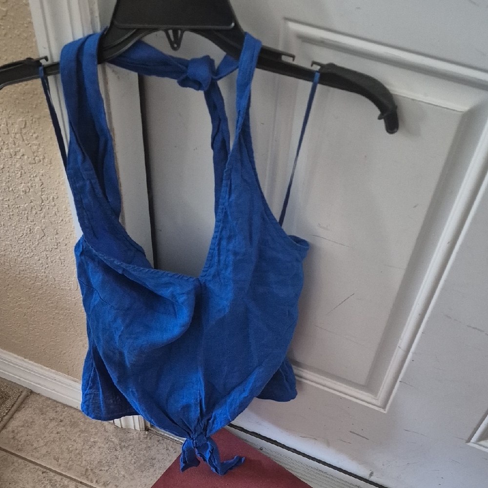 INC International Concepts Royal Blue Halter Top